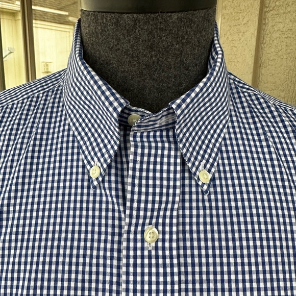 BROOKS BROTHERS Men’s Cotton Blue & White Gingham Button Down Shirt - Sz 16H/33 - Picture 3 of 10